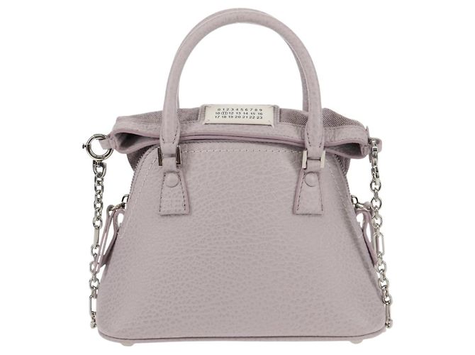 Autre Marque Borsa a spalla a catena Maison Margiela in pelle 2 in 1 viola pastello Auth 128503M - vista 13