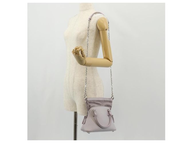 Autre Marque Borsa a spalla a catena Maison Margiela in pelle 2 in 1 viola pastello Auth 128503M - vista 27