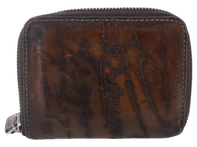 Portafoglio Berluti in pelle marrone Auth bs30656 - vista 13