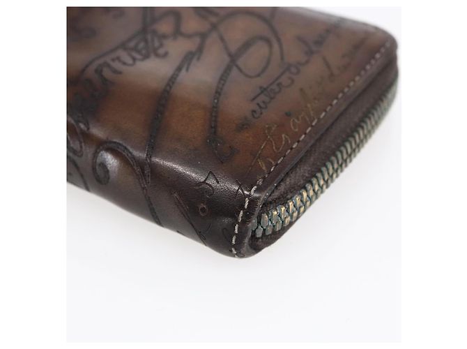 Portafoglio Berluti in pelle marrone Auth bs30656 - vista 7