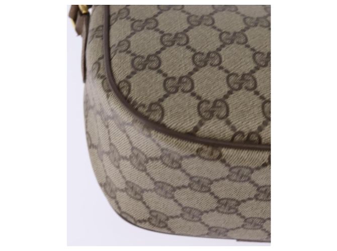 Borsa a Spalla Gucci GG Supreme Web Sherry Line PVC Beige 56 02 032 Auth 145478 D'oro - vista 15