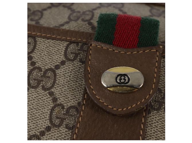 Borsa a Spalla Gucci GG Supreme Web Sherry Line PVC Beige 56 02 032 Auth 145478 D'oro - vista 17