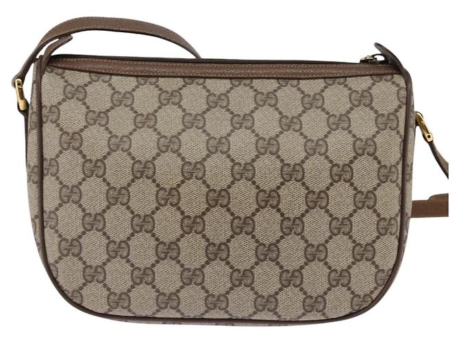 Borsa a Spalla Gucci GG Supreme Web Sherry Line PVC Beige 56 02 032 Auth 145478 D'oro - vista 2