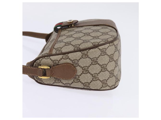 Borsa a Spalla Gucci GG Supreme Web Sherry Line PVC Beige 56 02 032 Auth 145478 D'oro - vista 3