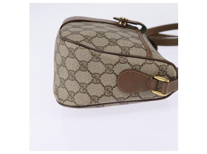 Borsa a Spalla Gucci GG Supreme Web Sherry Line PVC Beige 56 02 032 Auth 145478 D'oro - vista 4