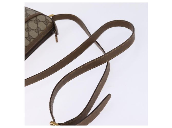 Borsa a Spalla Gucci GG Supreme Web Sherry Line PVC Beige 56 02 032 Auth 145478 D'oro - vista 7