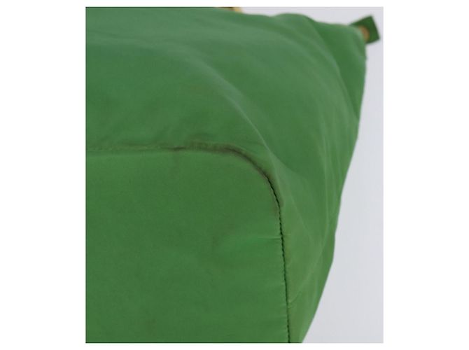 PRADA Bolso de mano de nailon verde dorado Auth 145926 - vista 14
