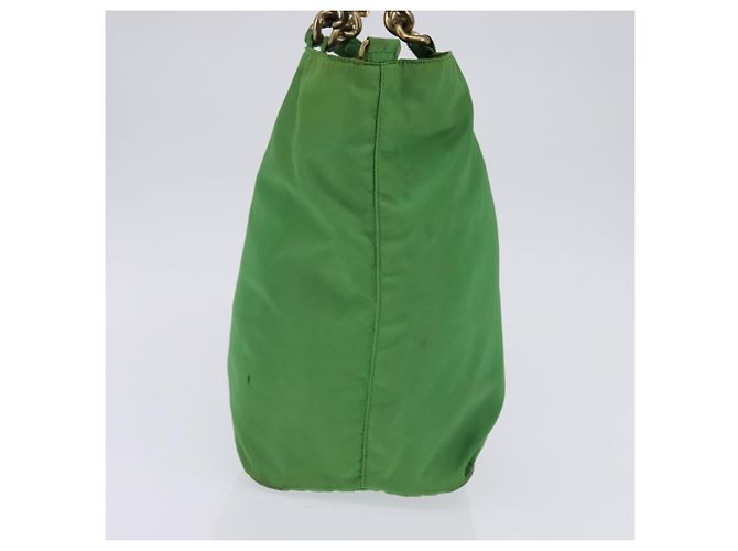 PRADA Bolso de mano de nailon verde dorado Auth 145926 - vista 3