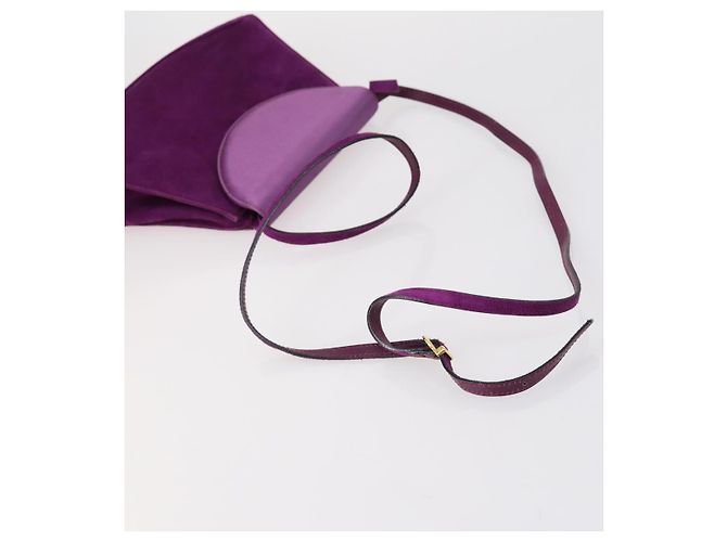 Borsa Salvatore Ferragamo in pelle tela scamosciata 3 pezzi viola nera Auth am9578 Nero Porpora - vista 13