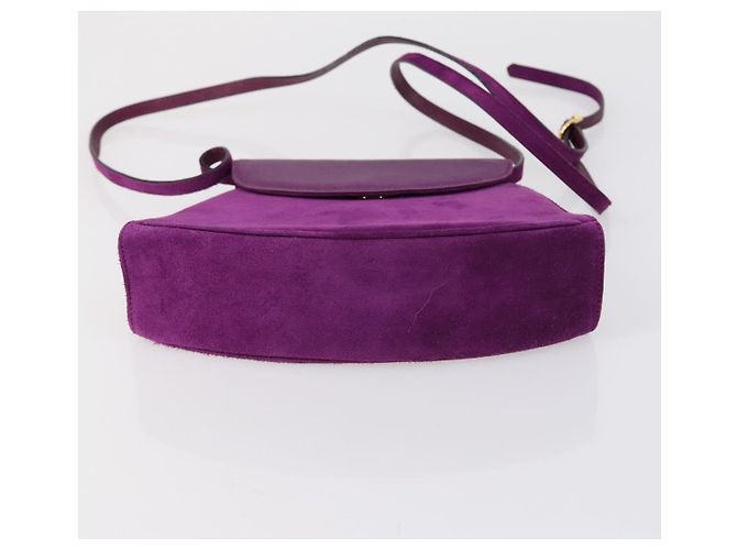 Borsa Salvatore Ferragamo in pelle tela scamosciata 3 pezzi viola nera Auth am9578 Nero Porpora - vista 15