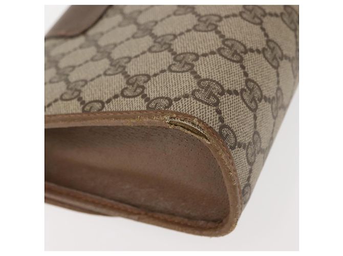 GUCCI GG Supreme Web Sherry Line Clutch Bag PVC Beige Oro 89 01 030 Auth 150407 D'oro - vista 15