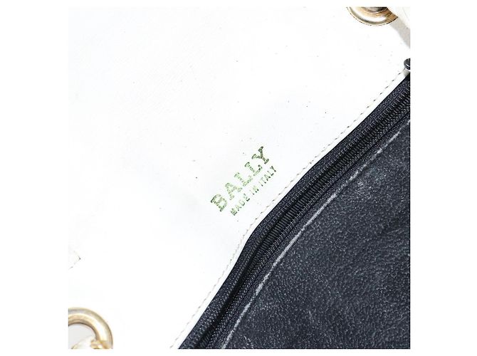 BALLY Borsa a Spalla a Catena Pelle Bianca Oro Auth bs30645 Bianco D'oro - vista 11