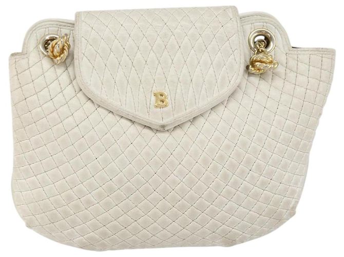 BALLY Borsa a Spalla a Catena Pelle Bianca Oro Auth bs30645 Bianco D'oro - vista 13