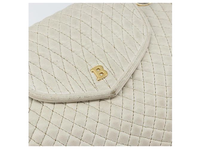 BALLY Borsa a Spalla a Catena Pelle Bianca Oro Auth bs30645 Bianco D'oro - vista 17