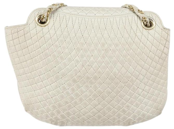 BALLY Borsa a Spalla a Catena Pelle Bianca Oro Auth bs30645 Bianco D'oro - vista 2