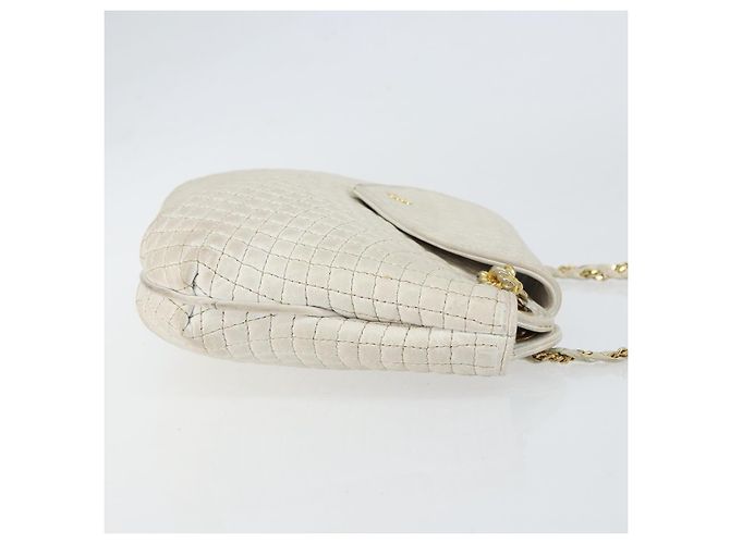 BALLY Borsa a Spalla a Catena Pelle Bianca Oro Auth bs30645 Bianco D'oro - vista 3
