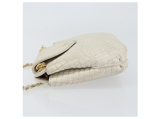BALLY Borsa a Spalla a Catena Pelle Bianca Oro Auth bs30645 Bianco D'oro - vista 4