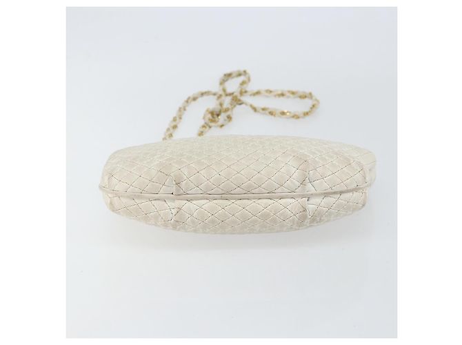 BALLY Borsa a Spalla a Catena Pelle Bianca Oro Auth bs30645 Bianco D'oro - vista 5