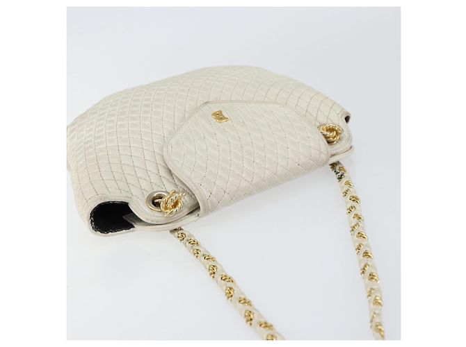 BALLY Borsa a Spalla a Catena Pelle Bianca Oro Auth bs30645 Bianco D'oro - vista 6