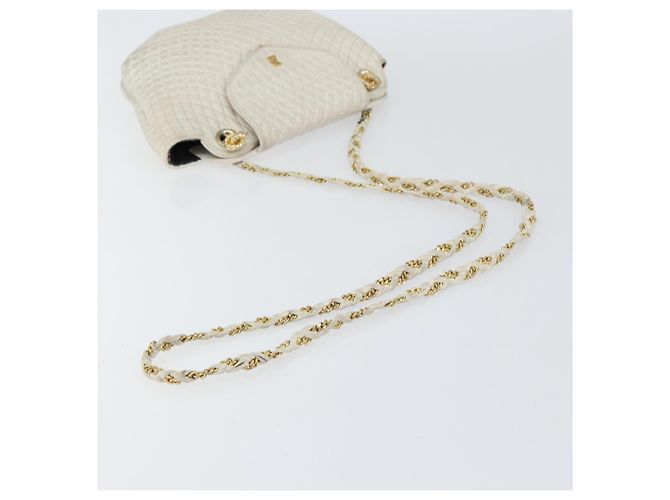 BALLY Borsa a Spalla a Catena Pelle Bianca Oro Auth bs30645 Bianco D'oro - vista 7