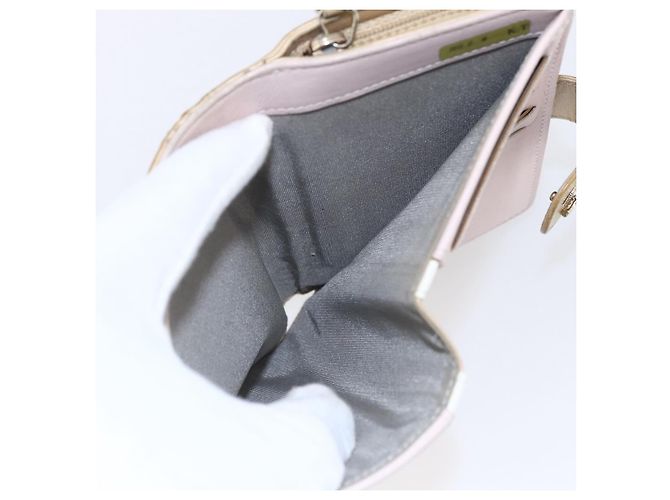 CHANEL Portafoglio Compatto Matelassé Pelle Oro CC Auth 150602 D'oro - vista 10