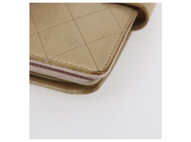 CHANEL Portafoglio Compatto Matelassé Pelle Oro CC Auth 150602 D'oro - vista 14