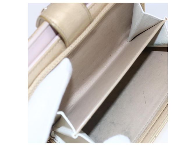 CHANEL Portafoglio Compatto Matelassé Pelle Oro CC Auth 150602 D'oro - vista 23