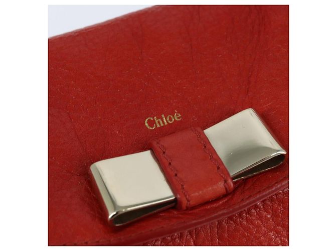 Chloé Borsa a Spalla Chloe Lily in Pelle 2way Rossa Oro Auth bs30584 Rosso D'oro - vista 17