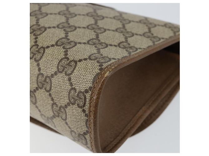 GUCCI GG Supreme Web Sherry Line Clutch Bag PVC Beige Oro 89 01 030 Auth 150272 D'oro - vista 15