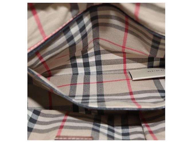 Burberry Bolso de mano de cuero marrón dorado Auth ep11577 - vista 22