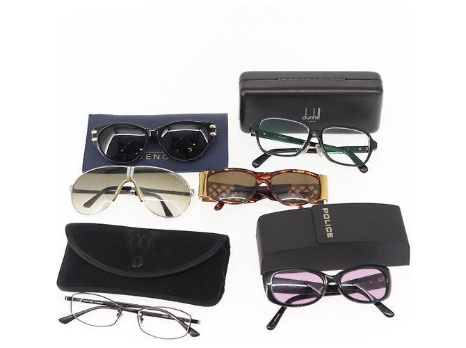 Occhiali GIVENCHY POLICE Dunhill ANNA SUI in plastica 6 Set Nero Argento Auth 148982 - vista 32