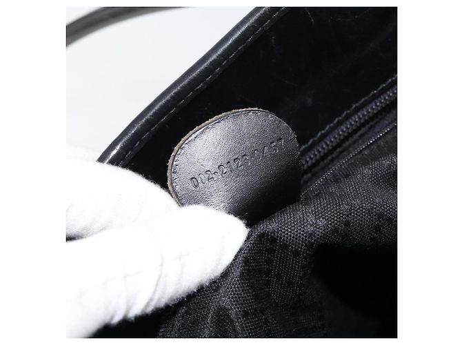 Borsa a mano GUCCI in nylon nero argento 002 2123 0457 Auth 148385 - vista 12