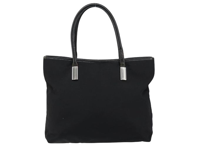 Borsa a mano GUCCI in nylon nero argento 002 2123 0457 Auth 148385 - vista 13