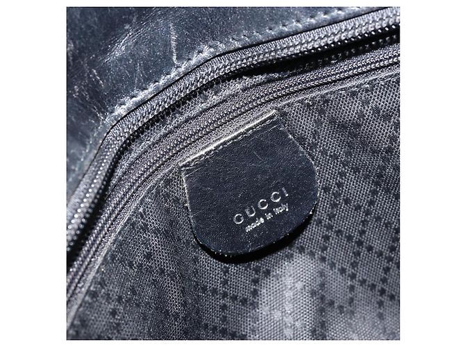 Borsa a mano GUCCI in nylon nero argento 002 2123 0457 Auth 148385 - vista 18