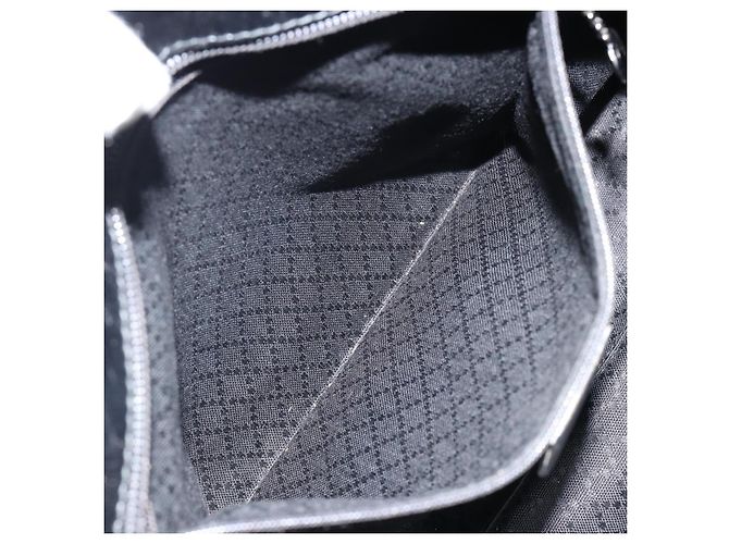 Borsa a mano GUCCI in nylon nero argento 002 2123 0457 Auth 148385 - vista 22