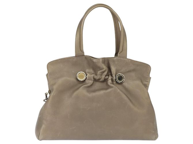 Bulgari Borsa Tote in Pelle Champagne Oro Auth bs30583 D'oro - vista 13