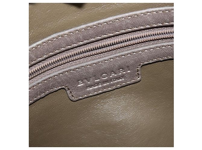 Bulgari Borsa Tote in Pelle Champagne Oro Auth bs30583 D'oro - vista 18