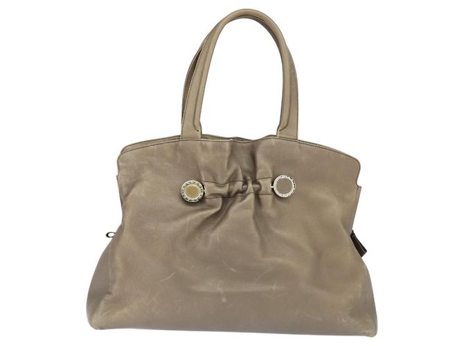 Bulgari Borsa Tote in Pelle Champagne Oro Auth bs30583 D'oro - vista 2