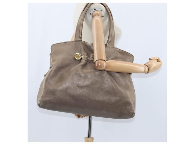 Bulgari Borsa Tote in Pelle Champagne Oro Auth bs30583 D'oro - vista 23