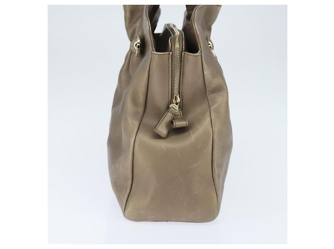 Bulgari Borsa Tote in Pelle Champagne Oro Auth bs30583 D'oro - vista 3