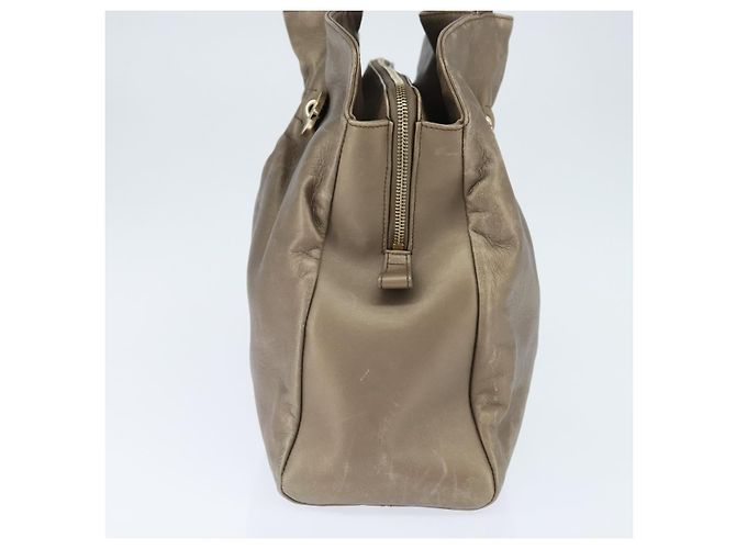 Bulgari Borsa Tote in Pelle Champagne Oro Auth bs30583 D'oro - vista 4