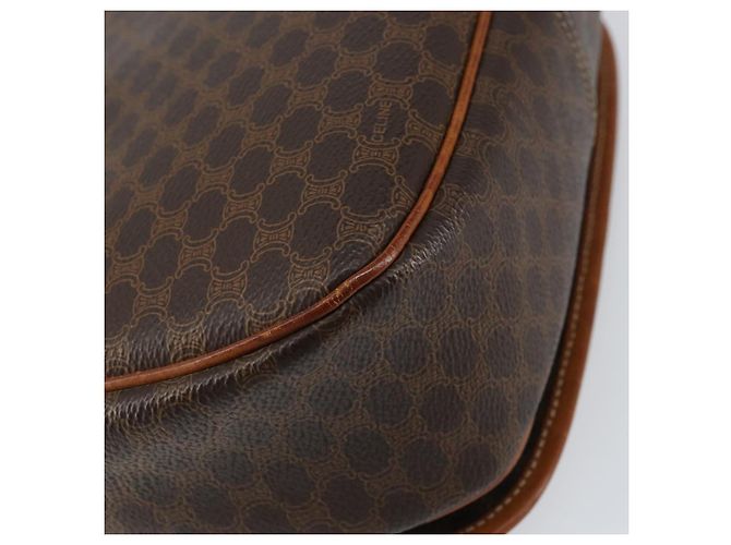Céline Borsa a Spalla in Tela Macadam CELINE PVC Marrone Oro Auth bs30306 D'oro - vista 16