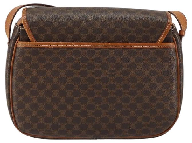Céline Borsa a Spalla in Tela Macadam CELINE PVC Marrone Oro Auth bs30306 D'oro - vista 2