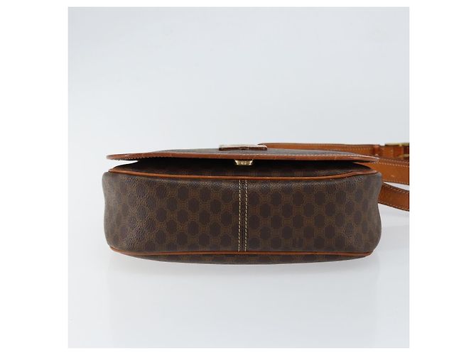 Céline Borsa a Spalla in Tela Macadam CELINE PVC Marrone Oro Auth bs30306 D'oro - vista 5