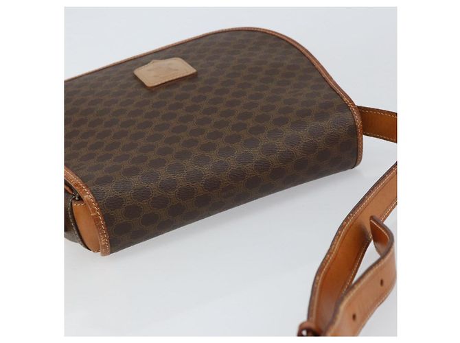 Céline Borsa a Spalla in Tela Macadam CELINE PVC Marrone Oro Auth bs30306 D'oro - vista 6
