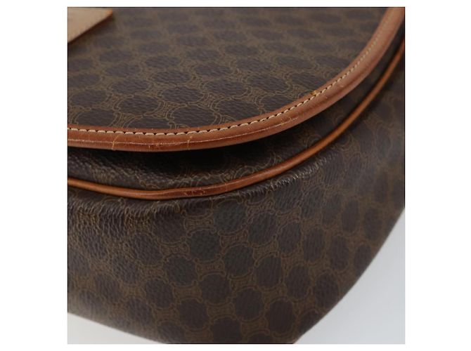 Céline Borsa a Spalla in Tela Macadam CELINE PVC Marrone Oro Auth bs30306 D'oro - vista 9