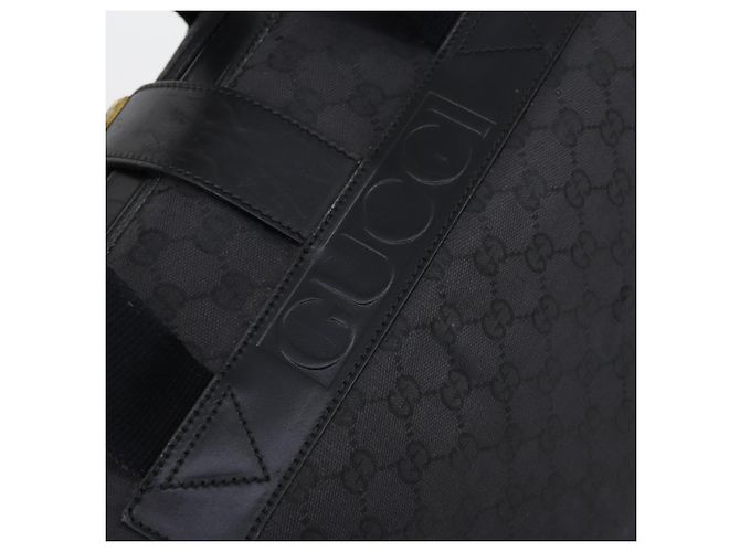 Borsa Boston GG Canvas Gucci Nera Oro Auth 121312 Nero D'oro - vista 10