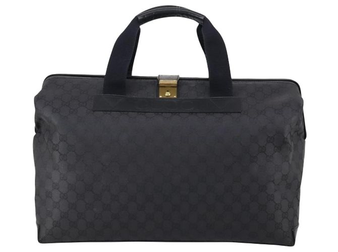 Borsa Boston GG Canvas Gucci Nera Oro Auth 121312 Nero D'oro - vista 13