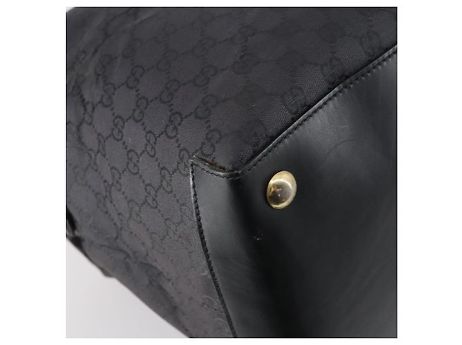 Borsa Boston GG Canvas Gucci Nera Oro Auth 121312 Nero D'oro - vista 16