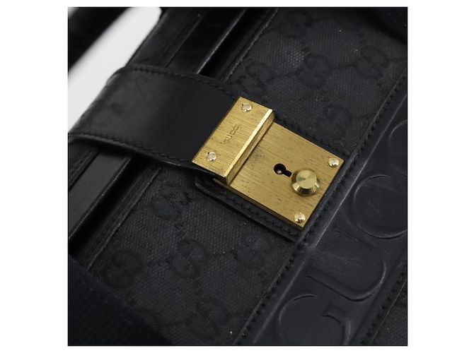 Borsa Boston GG Canvas Gucci Nera Oro Auth 121312 Nero D'oro - vista 17